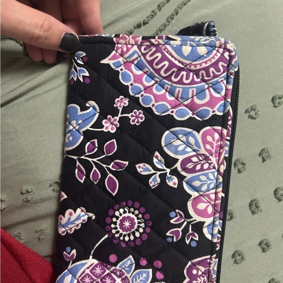 Vera Bradley Black and Purple Floral Wristlet - Picture 5 of 6